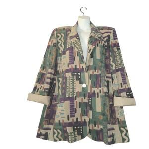 Vintage Toni Garment for CC Magic Womens Large Blazer Art to Wear Lagenlook 80s